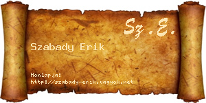 Szabady Erik névjegykártya